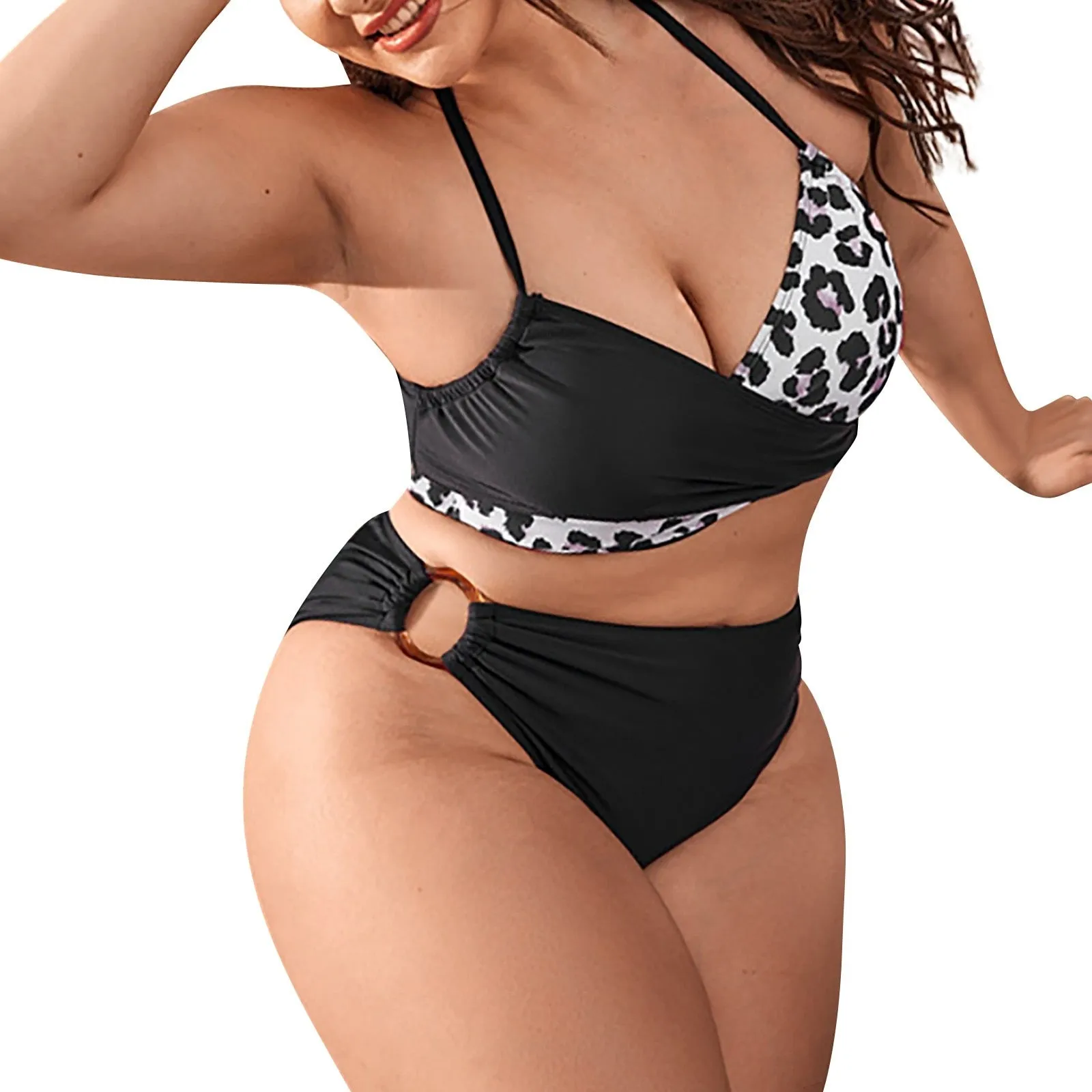 Wild Beauty Leopard Print Plus Size Bikini Set