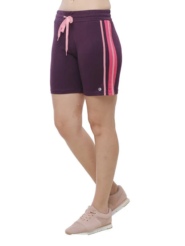 Women Purple Solid Shorts DOJA SHORTS-Pu
