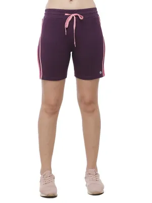 Women Purple Solid Shorts DOJA SHORTS-Pu