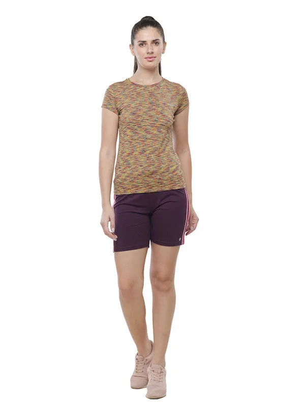 Women Purple Solid Shorts DOJA SHORTS-Pu