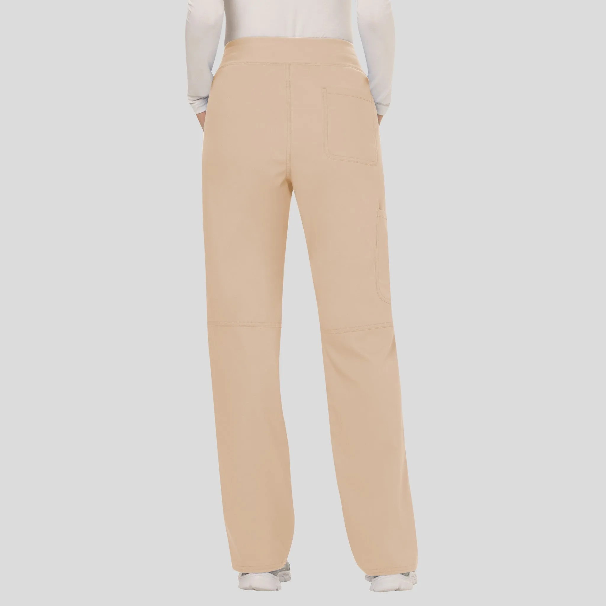 Women's Elastic Waistband Cargo Pull-On Scrub Pant | Khaki