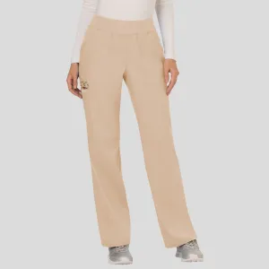 Women's Elastic Waistband Cargo Pull-On Scrub Pant | Khaki