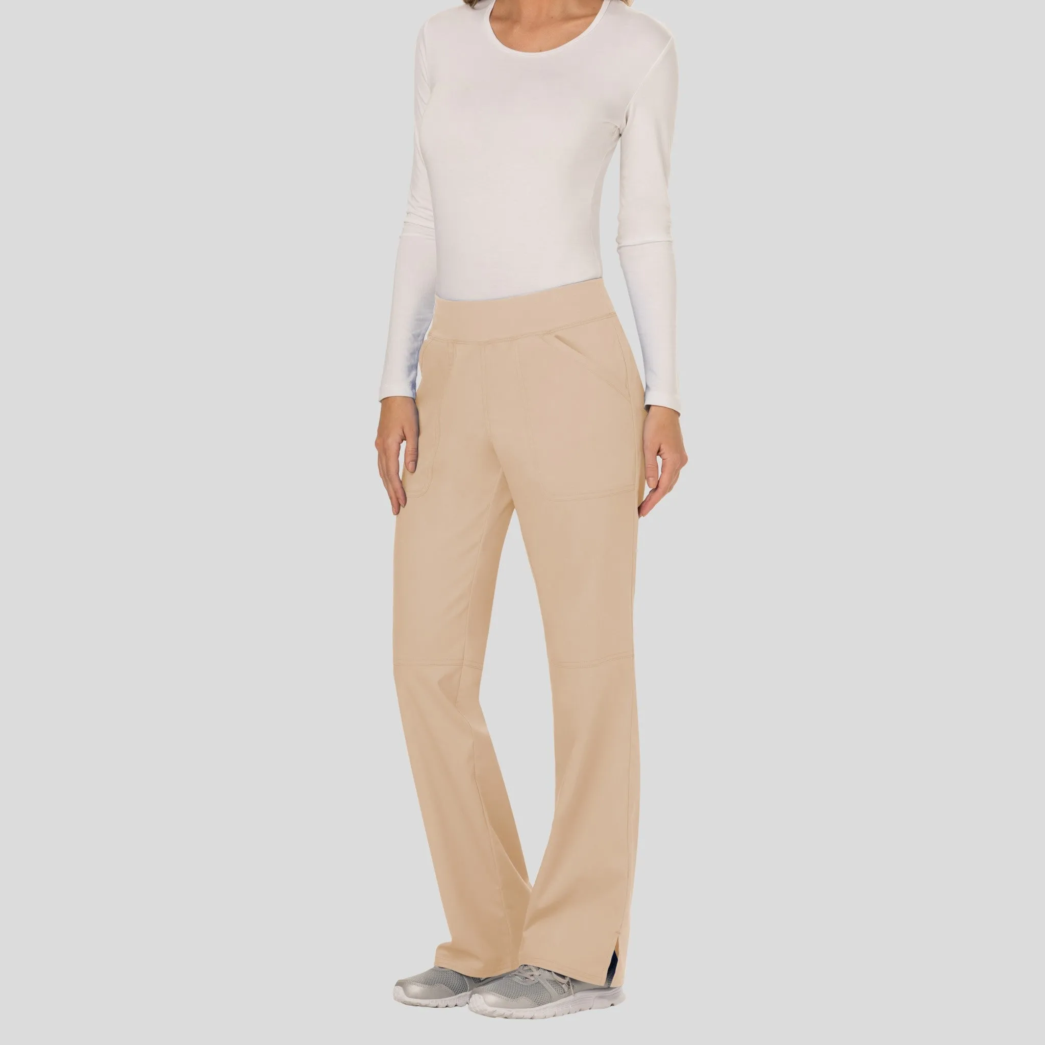 Women's Elastic Waistband Cargo Pull-On Scrub Pant | Khaki