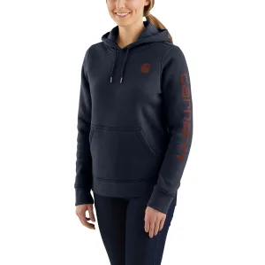 Women's Relaxed Fit Midweight Logo Sleeve Graphic Hoodie