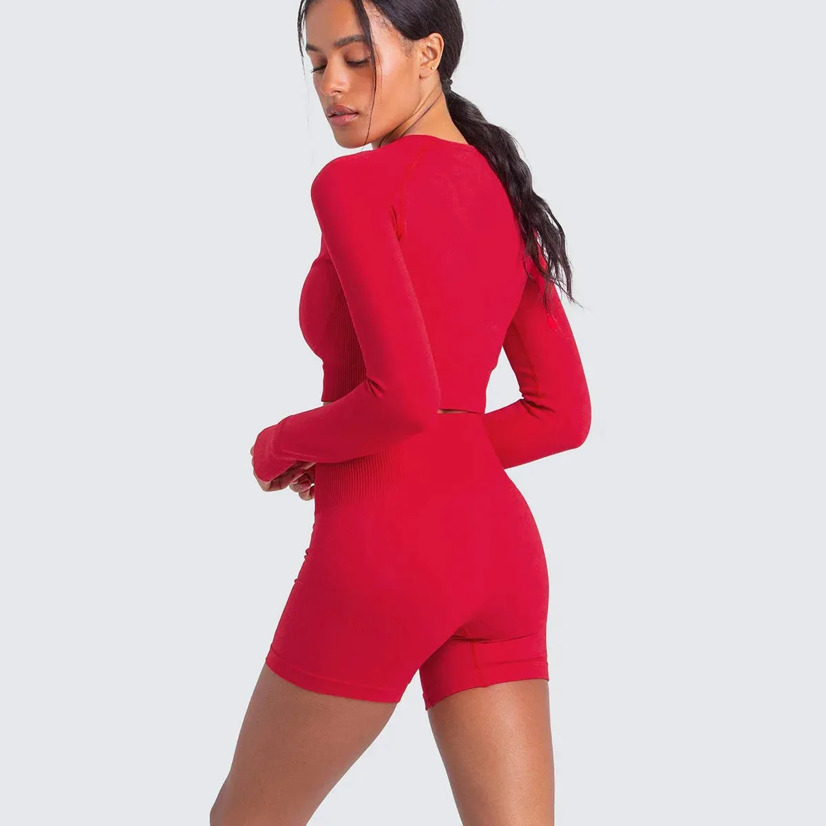 Women's Seamless Yoga Set Tracksuits - Workout Gym Clothing