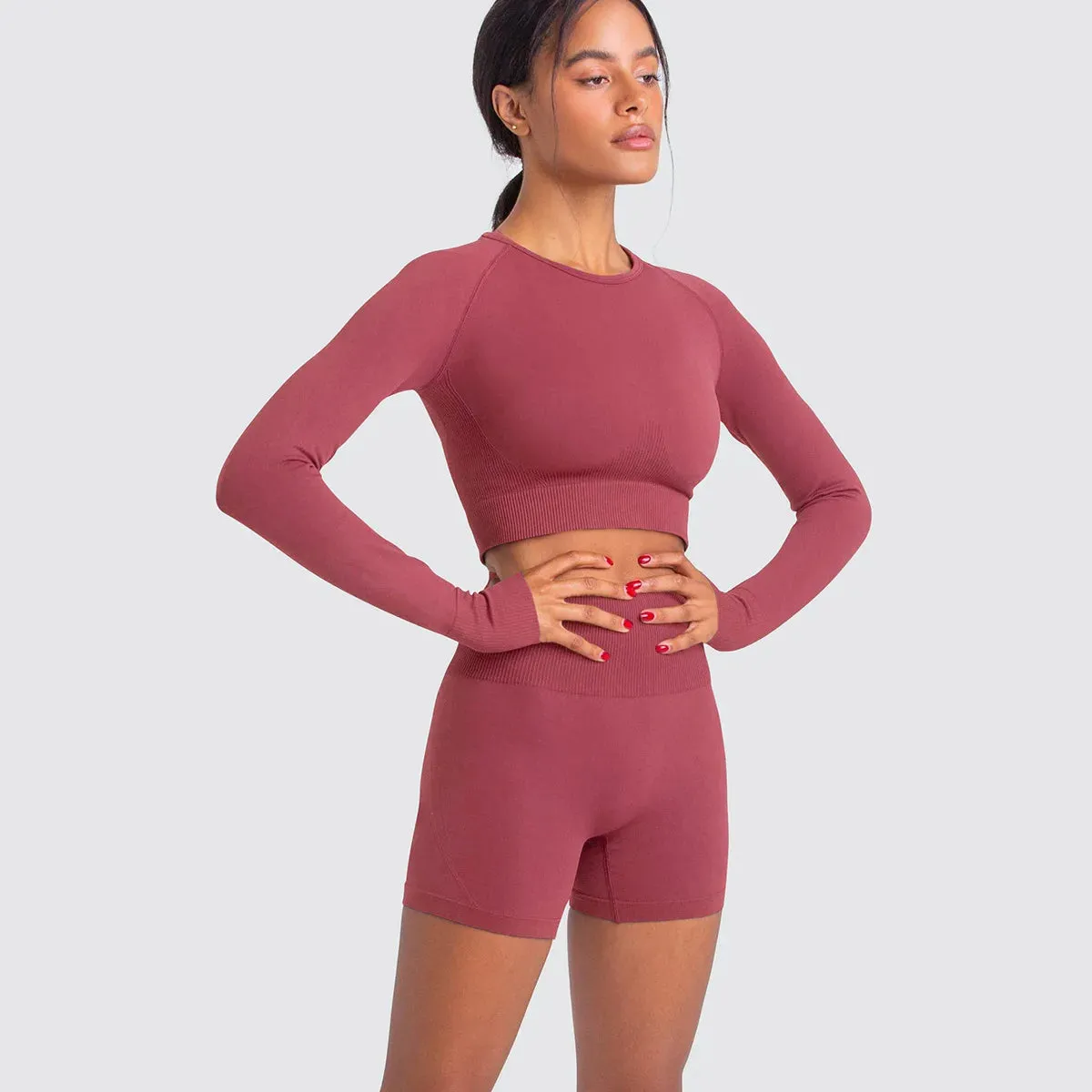 Women's Seamless Yoga Set Tracksuits - Workout Gym Clothing