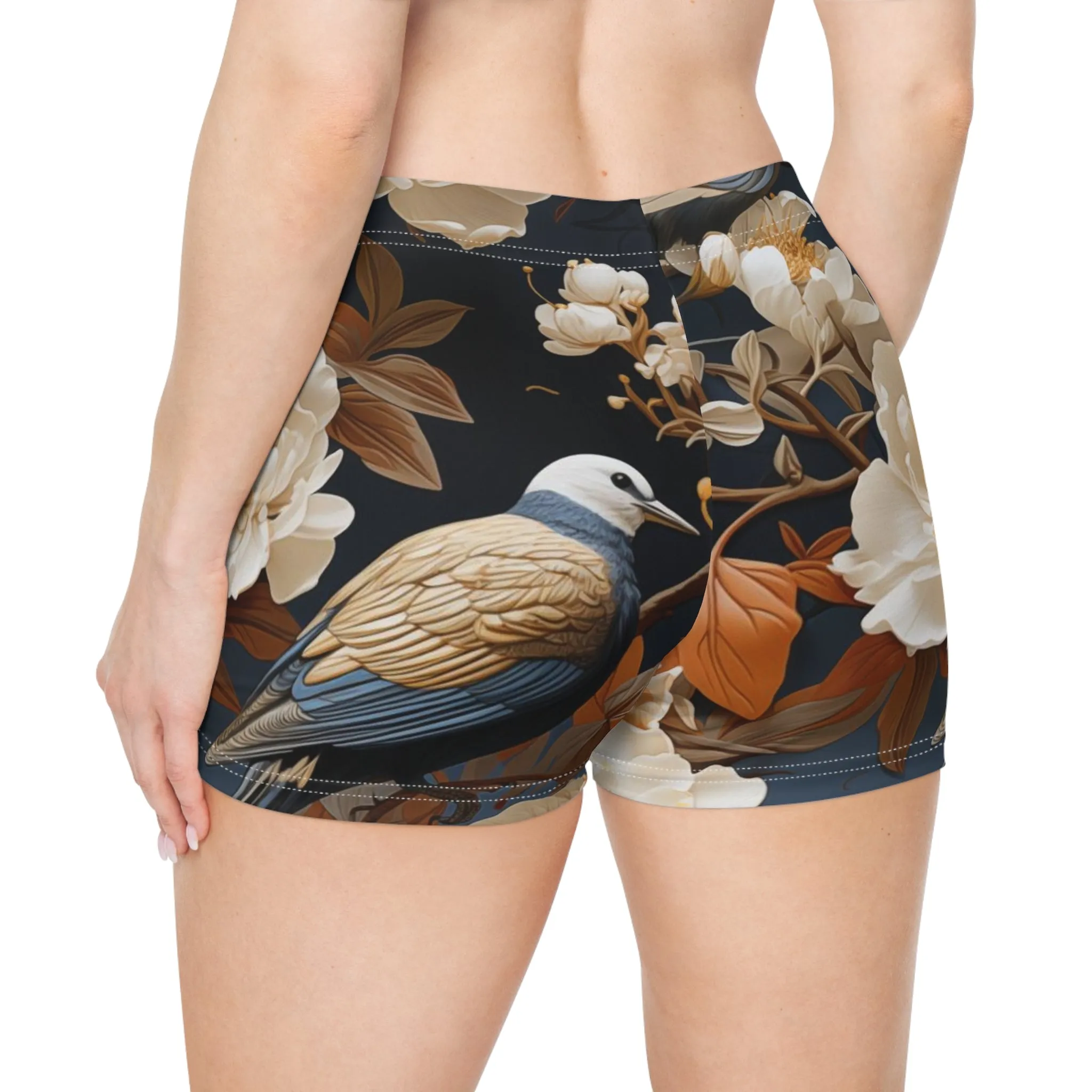 Workout Shorts - Madalena Makarasana Chinoiserie