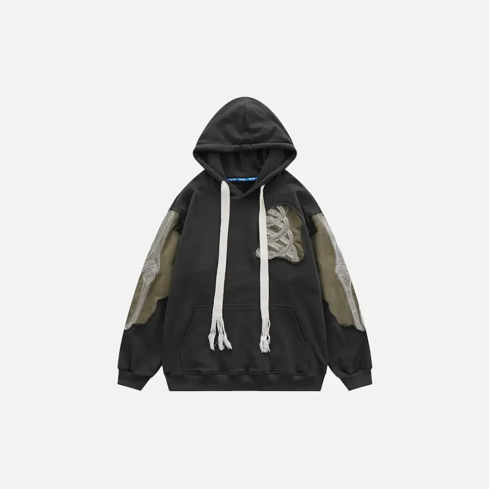 Y2K Embroidered Skeleton Hoodie for Streetwear Fans