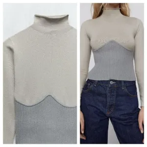 ZARA COMBINATION CONTOUR SWEATER TURTLENECK