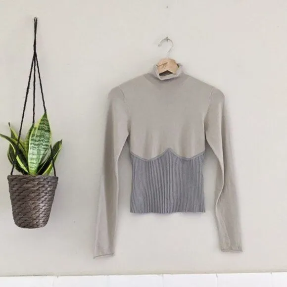 ZARA COMBINATION CONTOUR SWEATER TURTLENECK