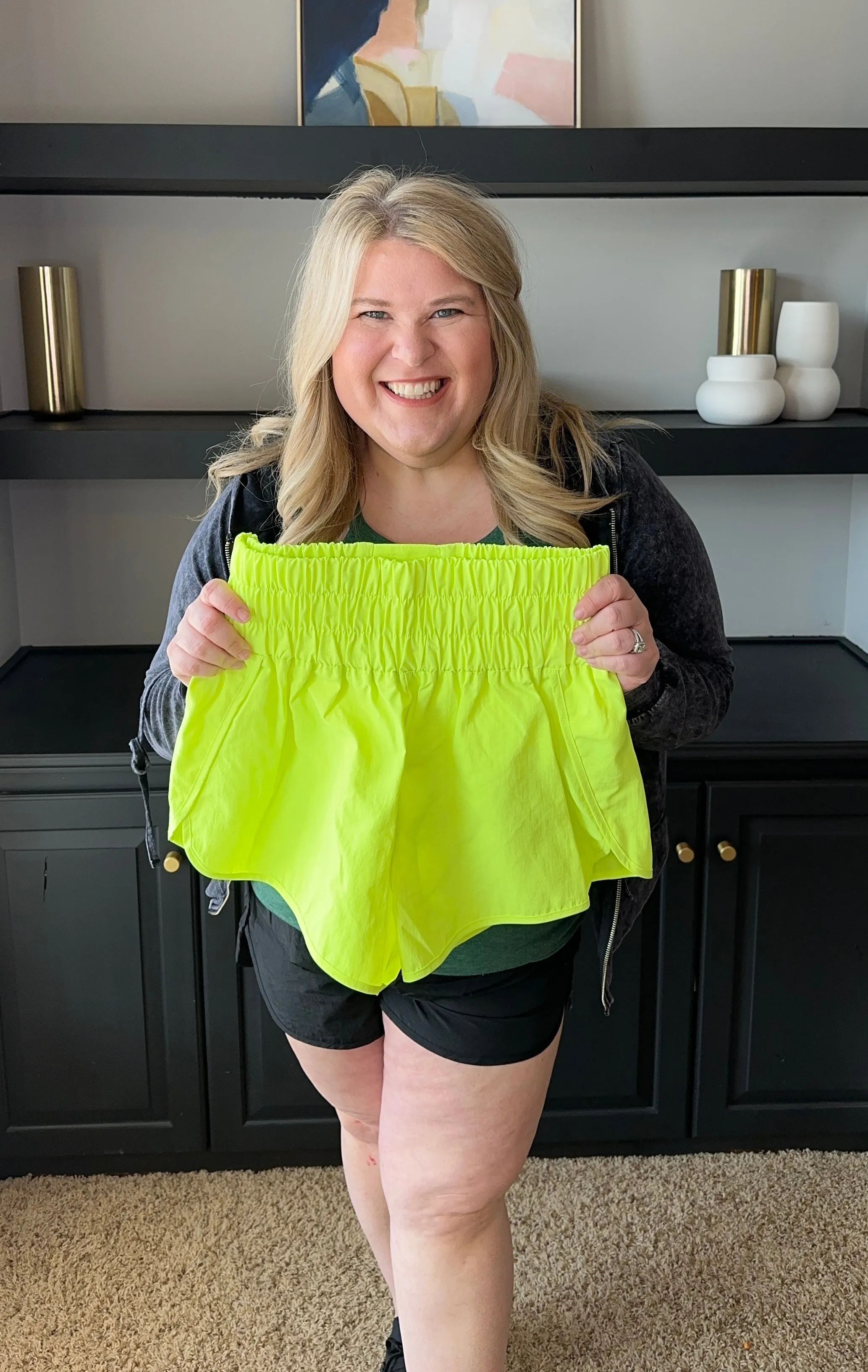 Zenana Windbreaker Smocked Running Shorts