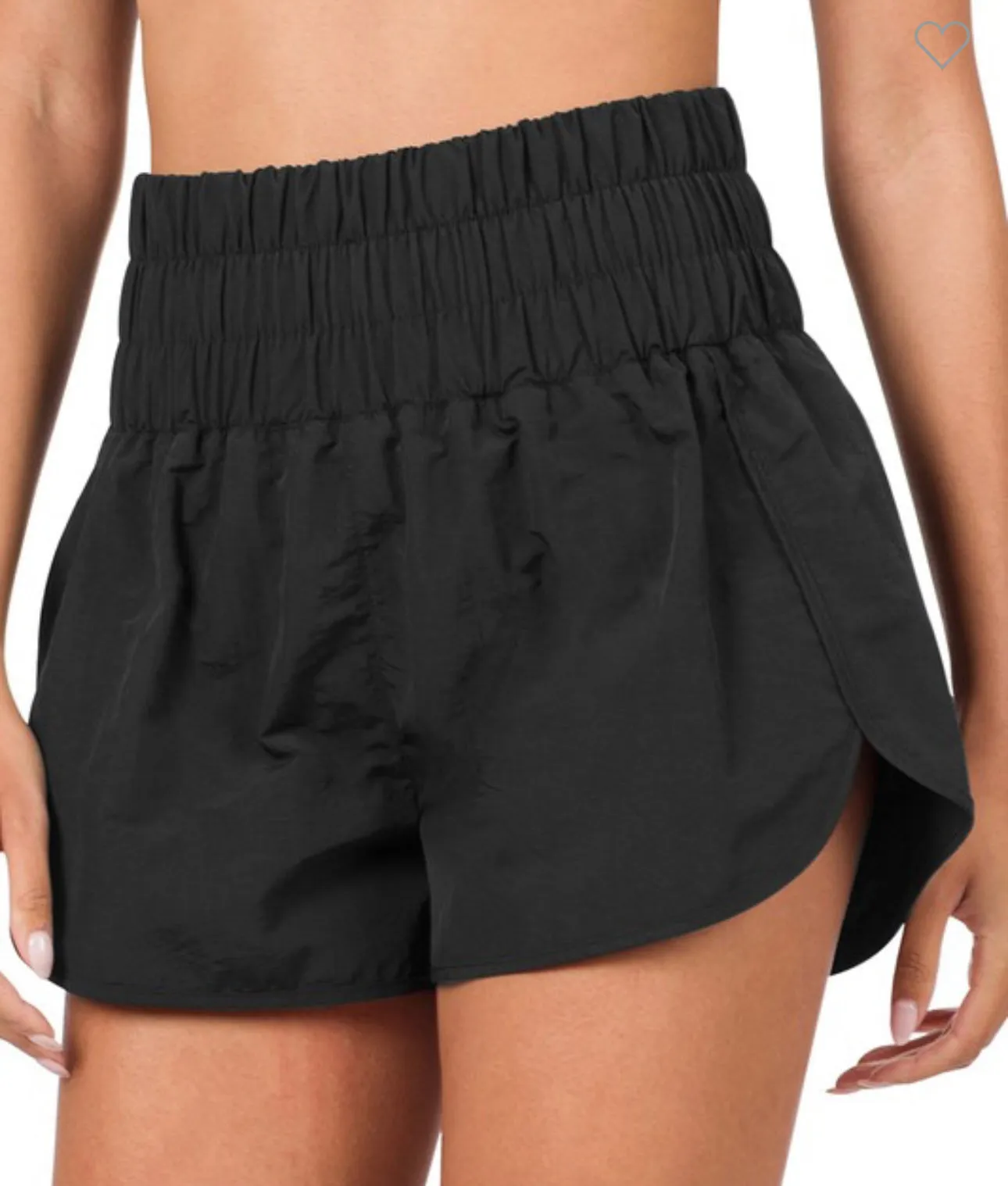 Zenana Windbreaker Smocked Running Shorts